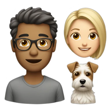Man with glasses anda woman with a westie dog girl sticker