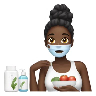 Black girl doing skin care  sticker