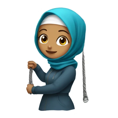 hijab girl making zipline sticker
