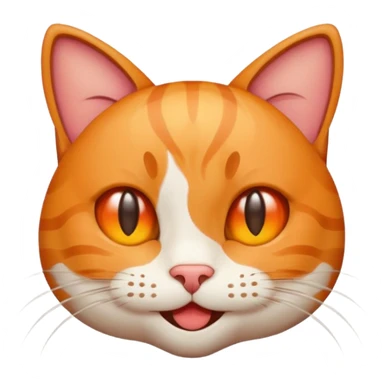 2D emoji of a cat, apple style emoji, different color sticker