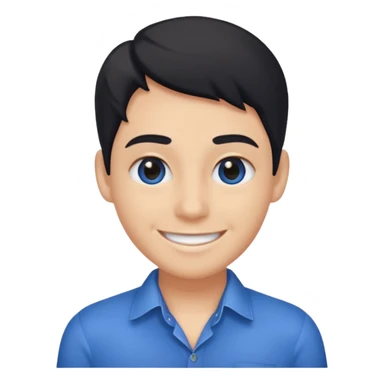 Ajouter un sourire, les yeux bleus, une chemise noire sticker