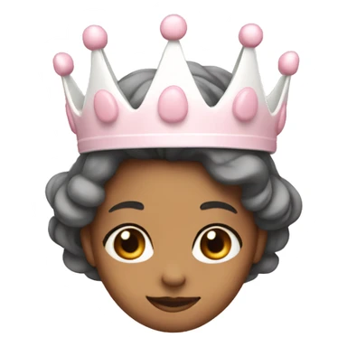 White and pastel pink crown with bow sticker