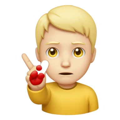 Create a emoji face sad with showing one hand little finger.
The other finger should be down and only one smallest finger should be stand up.

 sticker