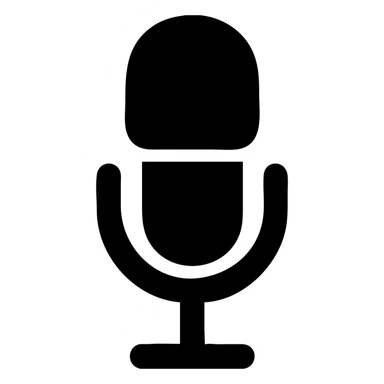 A microphone in a black filled icon style, with a windscreen. sticker