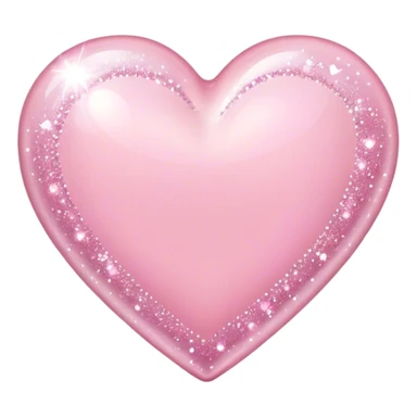 Baby pink heart with sparkles sticker