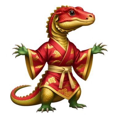 komodo dragon wearing a kimono sticker
