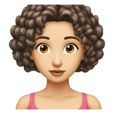 Mujer pelo largo rizado mechas nariz grande ojos pequeños ojos pequeños nariz granderubia sticker