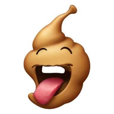  poop emoji being eaten sticker