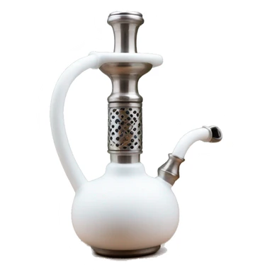 white and stainless steel hookah  sticker