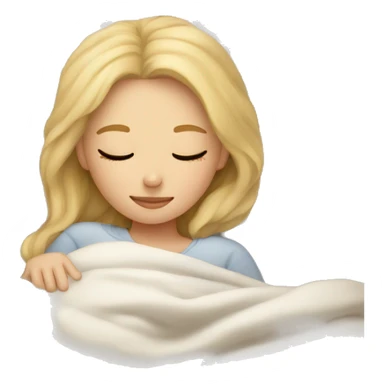 blonde girl sleeping very cozy sticker