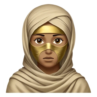 Regal and timeless, fully wrapped in meticulously aged bandages, even its face veiled in layers of ancient cloth with only faint glimpses of deep, solemn eyes peering through, adorned with faded gold accents, exuding an air of forgotten majesty and solemn duty, highly detailed, softly glowing, evoking the dignified mystery of an eternal guardian watching over lost secrets! sticker