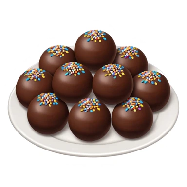 chocolate balls on plate with chocolate sprinkles sticker