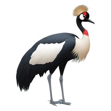 Black crowned crane sticker