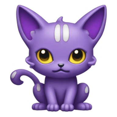 Melting-Sitting-poison-type-pokemon-purple-cat sticker