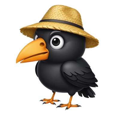 straw crow sticker