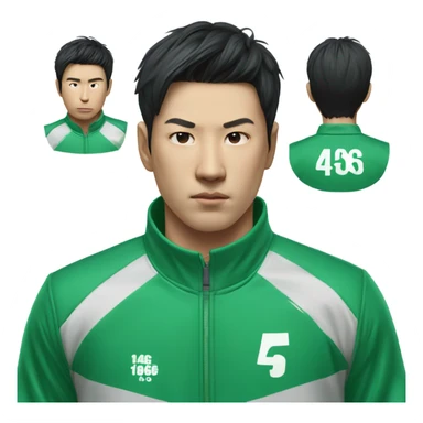 Squid game player seong gi hun in green track suit  sticker