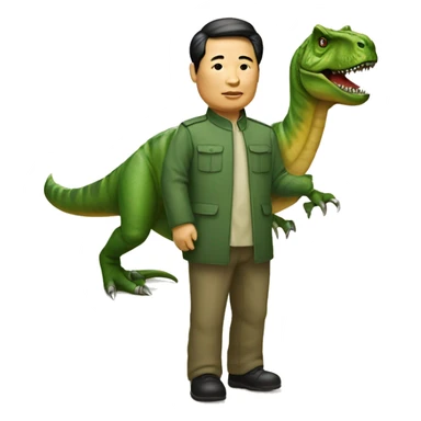 Mao Zedong holding a t-Rex sticker