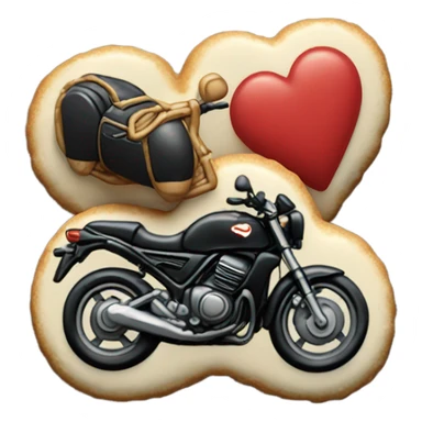cookie heart with black motorbike  sticker