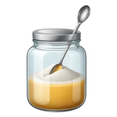 Jar of sugar with spoon sticker