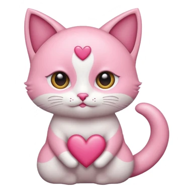 GATITA ENAMORADA CON UN MOÑO CON OJOS DE CORAZON  sticker