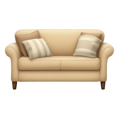 Beige couch with cozy blankets on it sticker