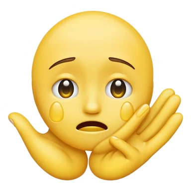 a crying emoji with an open hand in front of it sticker