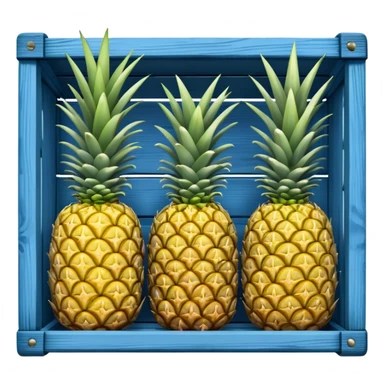pineapples in a blue crate sticker