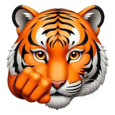 tiger face pointing finger forward for Twitch emote sticker