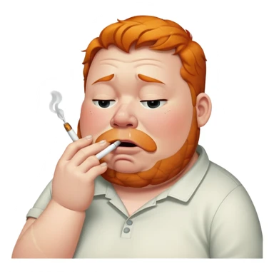 make a fat ginger smoking a cig crying sticker