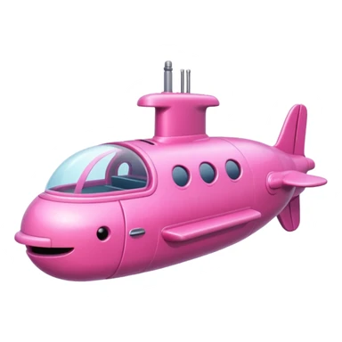 pink mini single submarine in cartoon  sticker