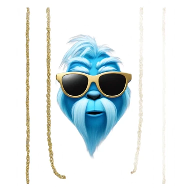 Blue grinch with sunglasses and gold chain sticker