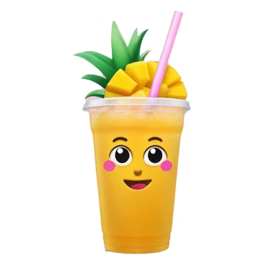 Dunkin donuts mango pineapple drink refresher with straw sticker