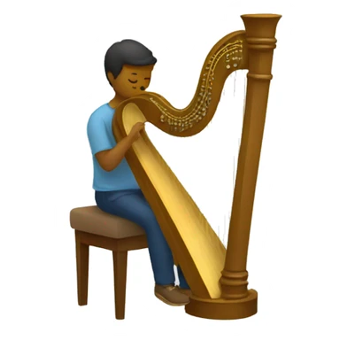 angle playing harp sticker