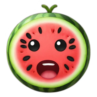 watermelon with eyes and mouth sticker