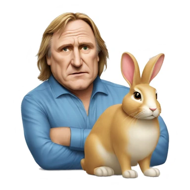 Gérard Depardieu déguisé en lapin sticker
