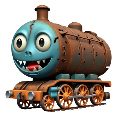 Thomas the Tank Engine died and become abomination  incomprehensible lovecraftian horror sticker