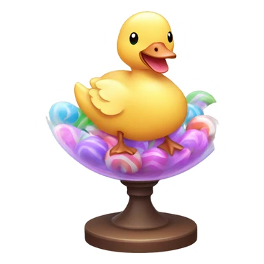 Kawaii colorful baby goose in a candy globe sticker