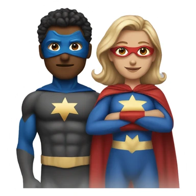 three superheroes (two male and one female) sticker