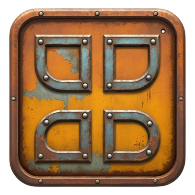 Create an ultra-realistic metal icon that reads 'DUBS' based on the Rust video game. sticker