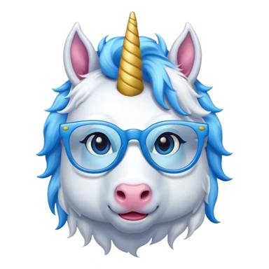 unicorn with blue glasses sticker