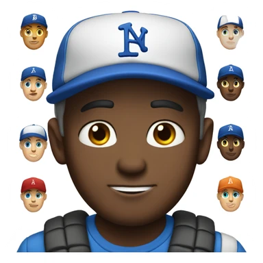 casual male blue eyes with baseball cap sticker