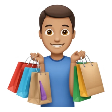 man with shopping bags sticker