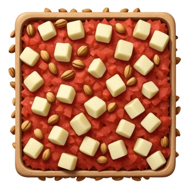 A paste made of grated apple, diced nuts and wine. It's color should resemble a brick sticker