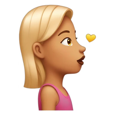 Girl giving kisses sticker