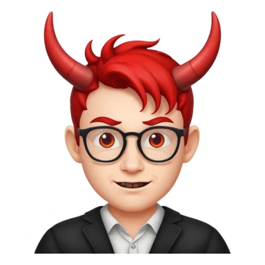 nerd face with devil horns sticker