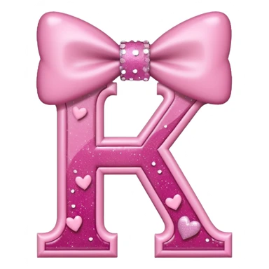 mix light pink dark pink and white girly letter k sticker