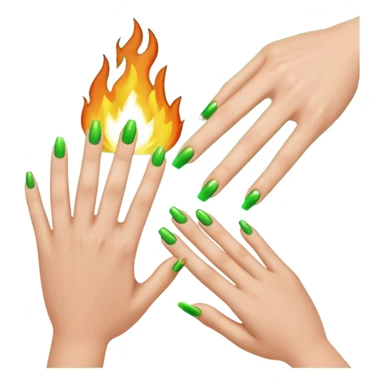world of warcraft warlock hand with green fire checking nails like a pedicure was just done. just the hand sticker