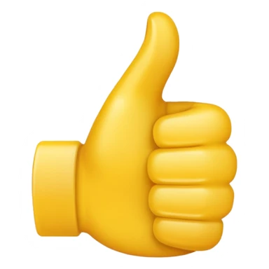 thumbs up emoji, positive and bold, apple style sticker
