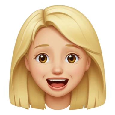 blonde girl crying from laughter, very funny, happy, having fun sticker
