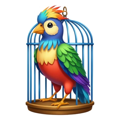 bird in cage sticker